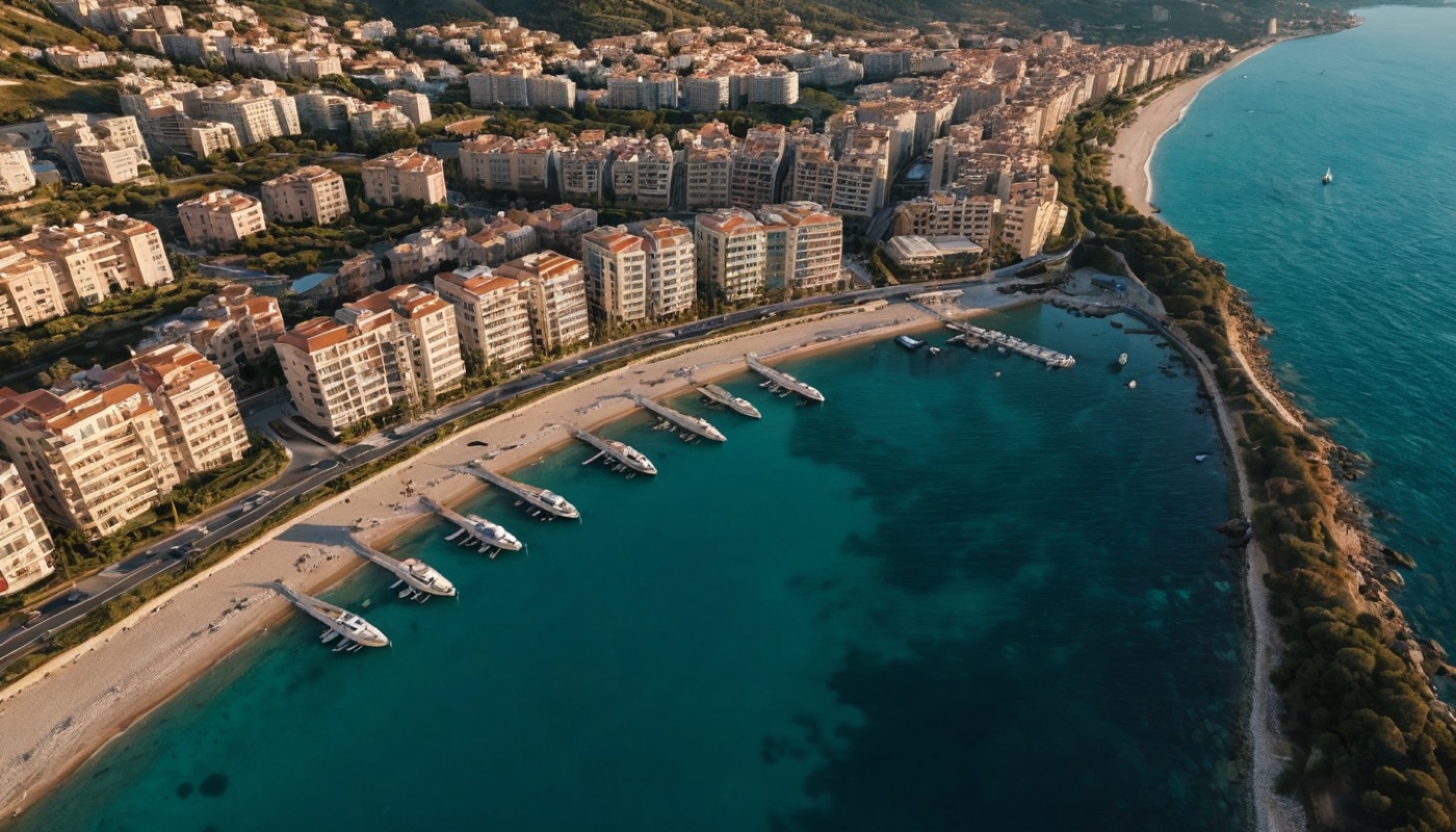 Aerial view of the coast