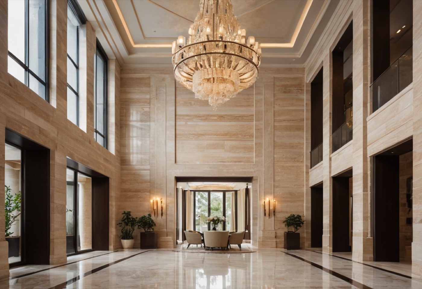 Double-height lobby